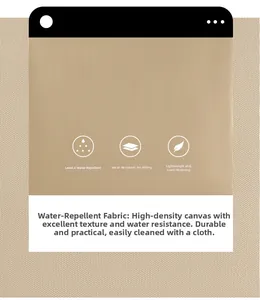 Détail du tissu en toile kaki haute densité résistant à l'eau et anti-boulochage