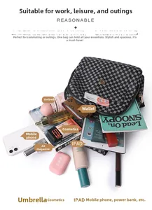 Sac bandoulière imprimé spacieux avec rangement pour iPad, parapluie et magazine A4