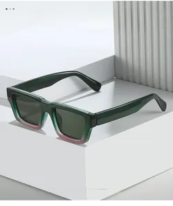 Detail of square gradient resin sunglasses frame with high texture material design