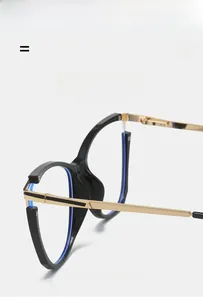 Detail view of cat eye frame flexible spring hinge and lightweight TR90 material