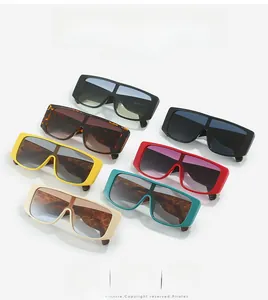 Multiple fashion square oversized sunglasses in various colors displayed in a row