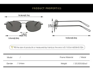 Size chart showing precise dimensions and weight of unisex metal hexagon sunglasses