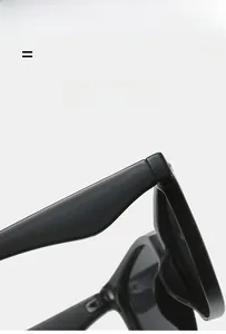 Detail of square polarized sunglasses showing flexible hinge and matte texture frame