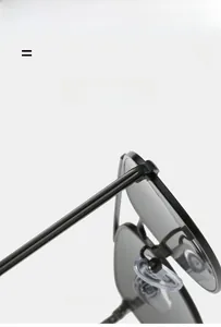 Detail view of durable metal hinges and soft anti-slip nose pads on black sunglasses