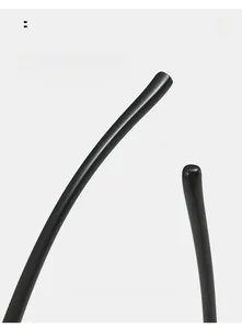 Close-up of curved glossy black temple arm detail for Y2K style fashion sunglasses