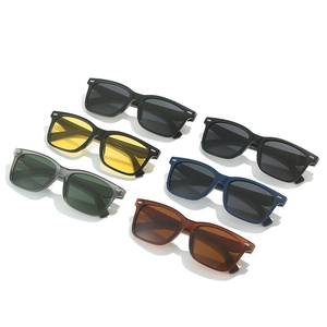 Classic square polarized sunglasses in multiple matte colors with metal rivet accents