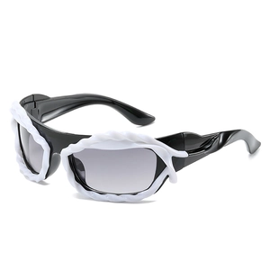 Lunettes De Soleil Y2k Design Corde Torsadée Monture PC Protection UV400 Avant-garde Mode Hip Hop Pour Femmes Hommes