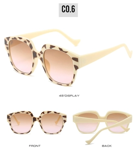 Three views of oversized tortoiseshell sunglasses with pink gradient lenses and 400 UV protection