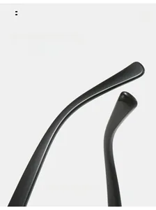 Detail of ergonomic curved TR90 glasses temples for comfortable all-day wear