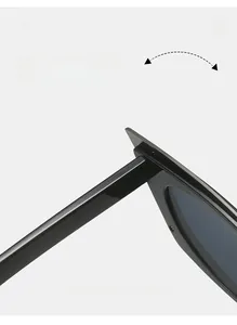Detail view of durable metal hinges on high-gloss cat eye sunglasses for smooth folding