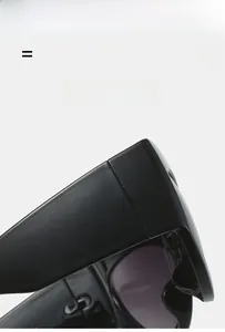 Side view detail of lightweight black cat eye sunglasses with flexible temples and hinge