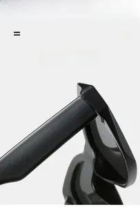 Detail of premium black square sunglasses frame hinge featuring a sturdy lightweight joint
