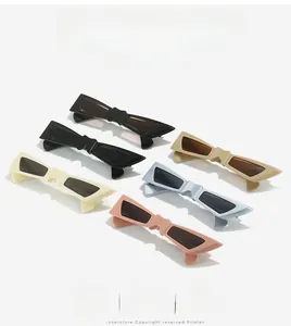 Macro view of trendy butterfly sunglasses in multiple colors and geometric frames