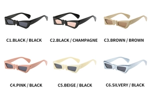 Detailed grid view showcasing six stylish butterfly wing geometric sunglasses color options
