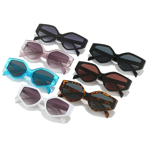 Minimalist geometric triangle sunglasses in multiple colors and thick plastic frames