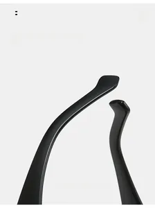 Close-up of sleek black curved temples on oval sunglasses from the 03 S/S collection