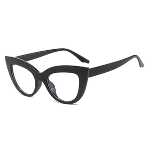 Classic black cat eye glasses frames with blue light blocking lenses for women