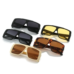 Oversized rectangular sunglasses with rivet accents and wide temples in five various colors