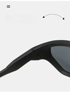 Gros plan de la charnière robuste de lunettes de soleil de sport noir mat pour homme