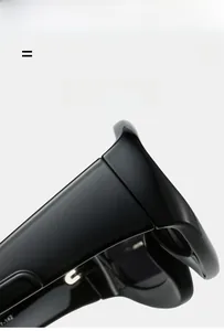 Macro detail of high-quality durable metal hinge on sleek black cat-eye sunglasses