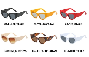 Cat eye sunglasses collection with multiple frame colors and UV400 lenses overview