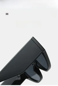 Detail view of lightweight, high-elastic black cat-eye sunglasses hinge and frame