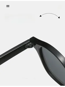 Detail of durable texture hinges on punk small frame sunglasses for thousands of folds