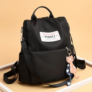 Sac À Dos Mode Femme Imperméable Tissu Oxford Design Antivol Avec Charme Chat Pour Voyage Décontracté École