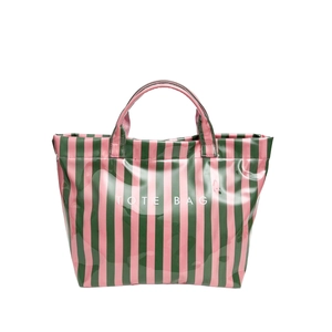 Sac fourre-tout à rayures roses et vertes à effet brillant pour le voyage et le bureau