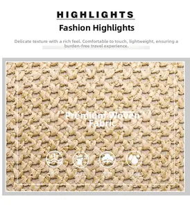 Detail of eco-friendly straw woven fabric showing breathable and soft texture