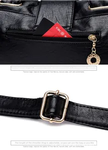 Close-up of litchi pattern leather bag with back zipper pocket and adjustable strap