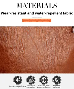 Détail du sac à bandoulière en cuir grainé marron avec texture résistante à l'eau