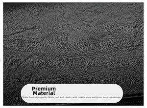 Close-up of soft black lychee texture leather with clear grain and elegant luster