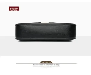 Close-up of black crossbody bag bottom showing premium pebbled leather texture and stitching