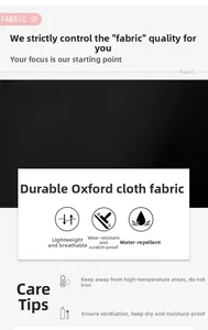 Détail de la texture imperméable en tissu Oxford sur un sac à dos style néo-chinois