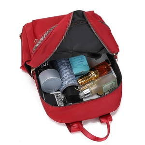 Sac à dos oxford rouge imperméable pour femme avec grand intérieur pour voyage et travail