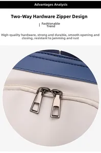 Detail showing high-quality dual metal zippers on a PU leather backpack for women