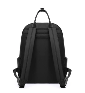 Vue arrière du sac à dos oxford noir avec bretelles rembourrées et poche antivol