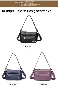Detailed close-up of soft PU leather texture and metal pendant in black, blue, and purple