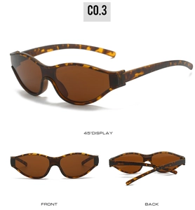 Three perspectives of tortoise shell cycling sunglasses with brown lenses in a compact design
