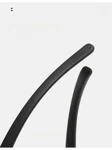 Macro detail of ergonomic matte black curved sunglasses legs for comfortable wearing