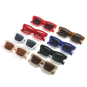 Classic rectangle sunglasses with bold frames in multiple colors for women and men