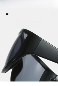 Detail of lightweight high-elasticity frame on futuristic cyberpunk Y2K oversized sunglasses