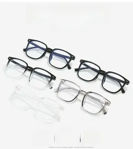 Detailed display of lightweight TR90 square eyeglass frames in five diverse colors