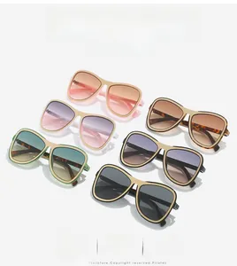 Six assorted oversized pilot sunglasses with gradient lenses in diverse stylish metal frames