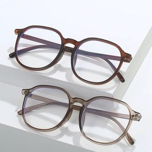Blue light blocking TR90 oversized glasses frames in tortoiseshell and smoke gray colors