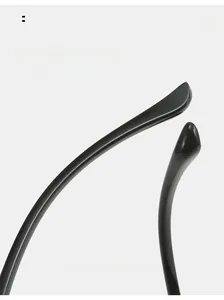Close-up of ergonomic curved black TR90 glasses legs for comfortable daily wear