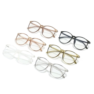 Classic TR90 oversized round eyewear frames in six assorted transparent trendy colors