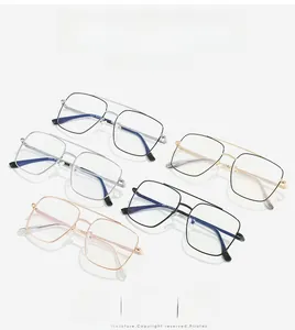 Classic pilot metal glasses frames in multiple colors with double bridge design