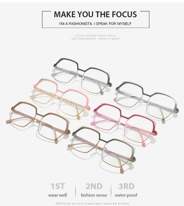 Detailed grid of geometric metal optical frames in various color combinations and styles